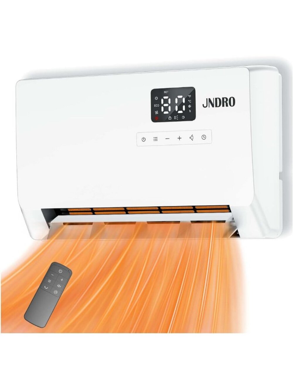 Wall-Mounted Space Heater with Thermostat & Remote Control - Energy Efficient